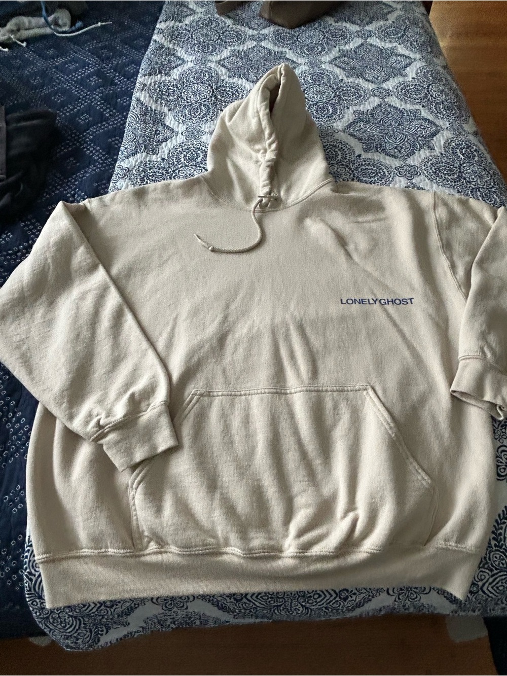 LonelyGhost Cream Logo Hoodie